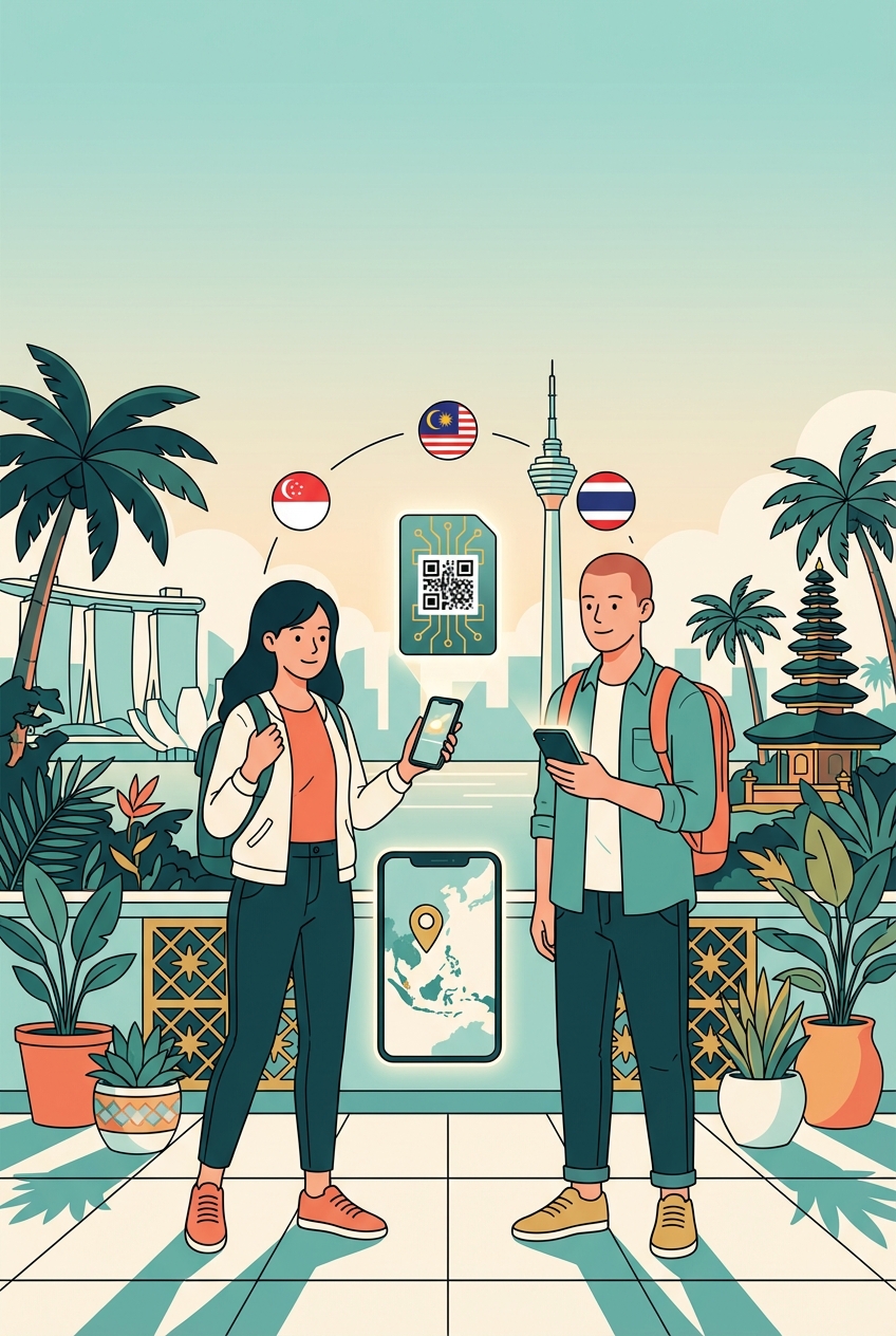 Malaysia & Singapore & Thailand eSIM bundle illustration